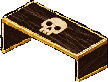 Skull desk with monitors and an ivory inlaid walnut surface